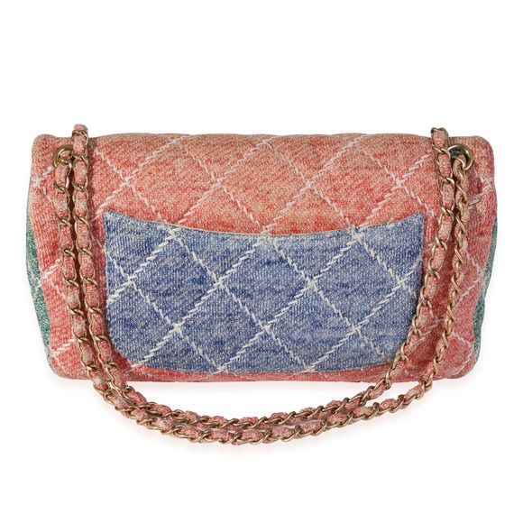 Chanel Multicolor Wool Stitched Single Flap Bag - Picture 3 of 8
